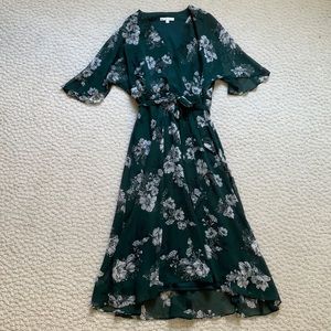 Green Floral Midi Dress